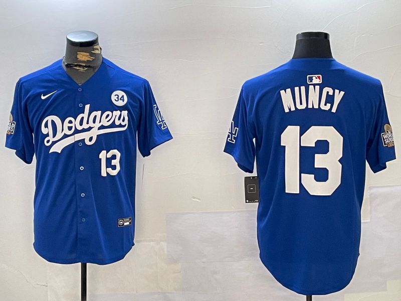 Men Los Angeles Dodgers 13 Muncy Blue Game 2024 Nike MLB Jersey style 11211